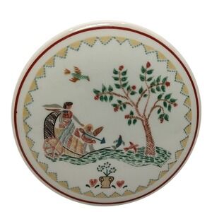 Villeroy and Boch American Sampler Trinket Box with Lid Vintage 1980s Luxembourg
